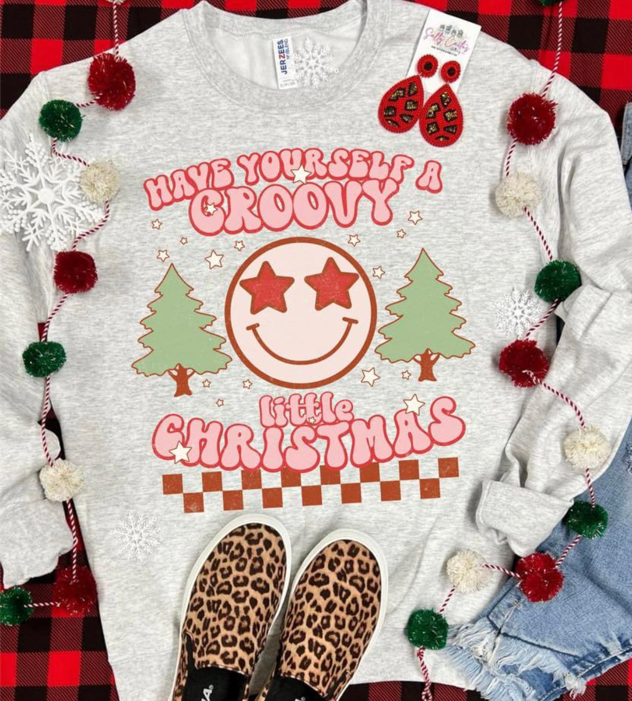 Groovy Little Christmas Sweatshirt Ash