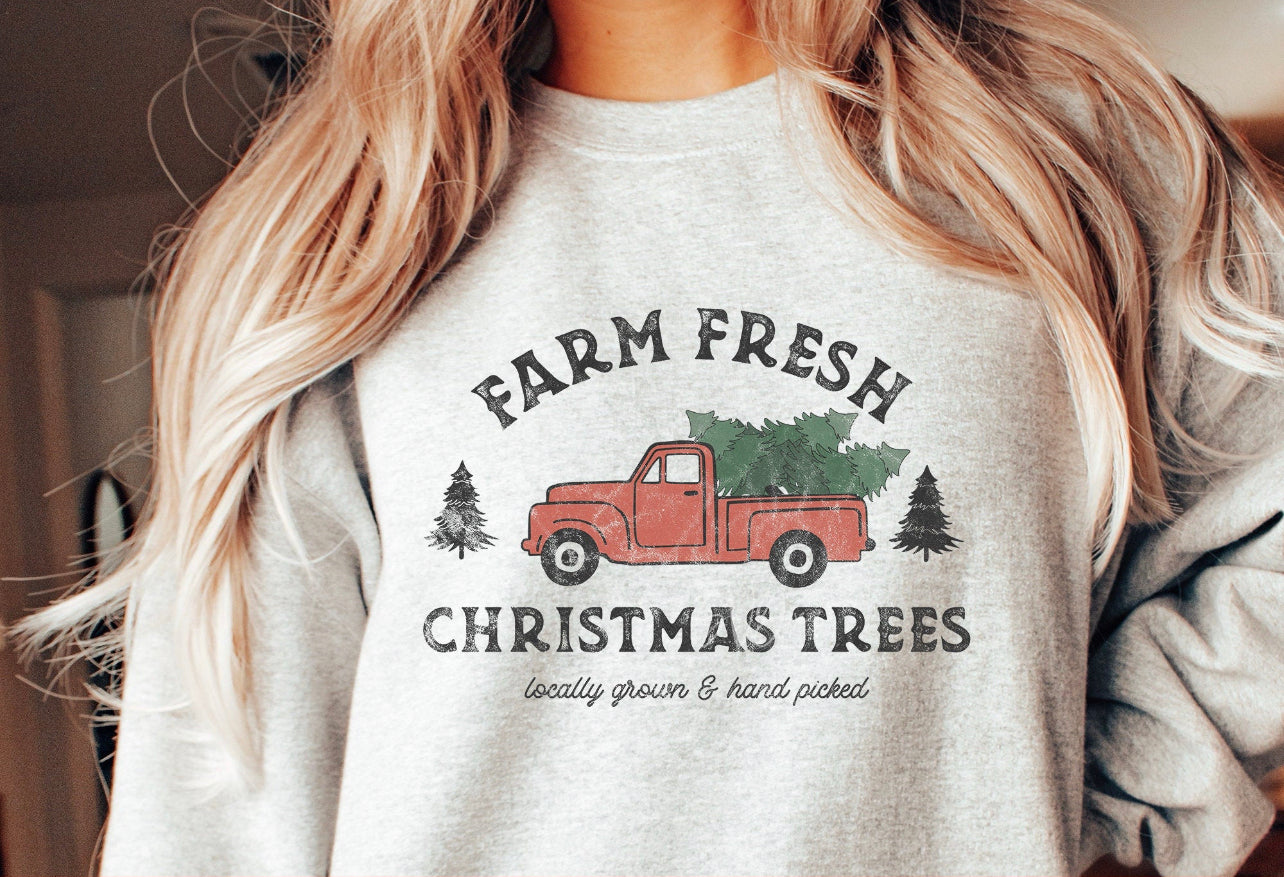 Christmas Tree Farm Sweatshirt Ash