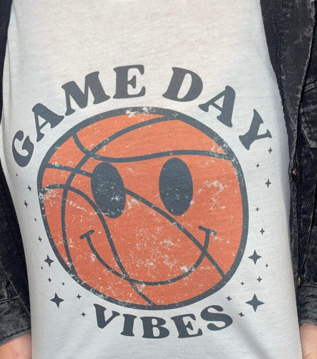 GAME DAY Vibes Basketball white T Shirt